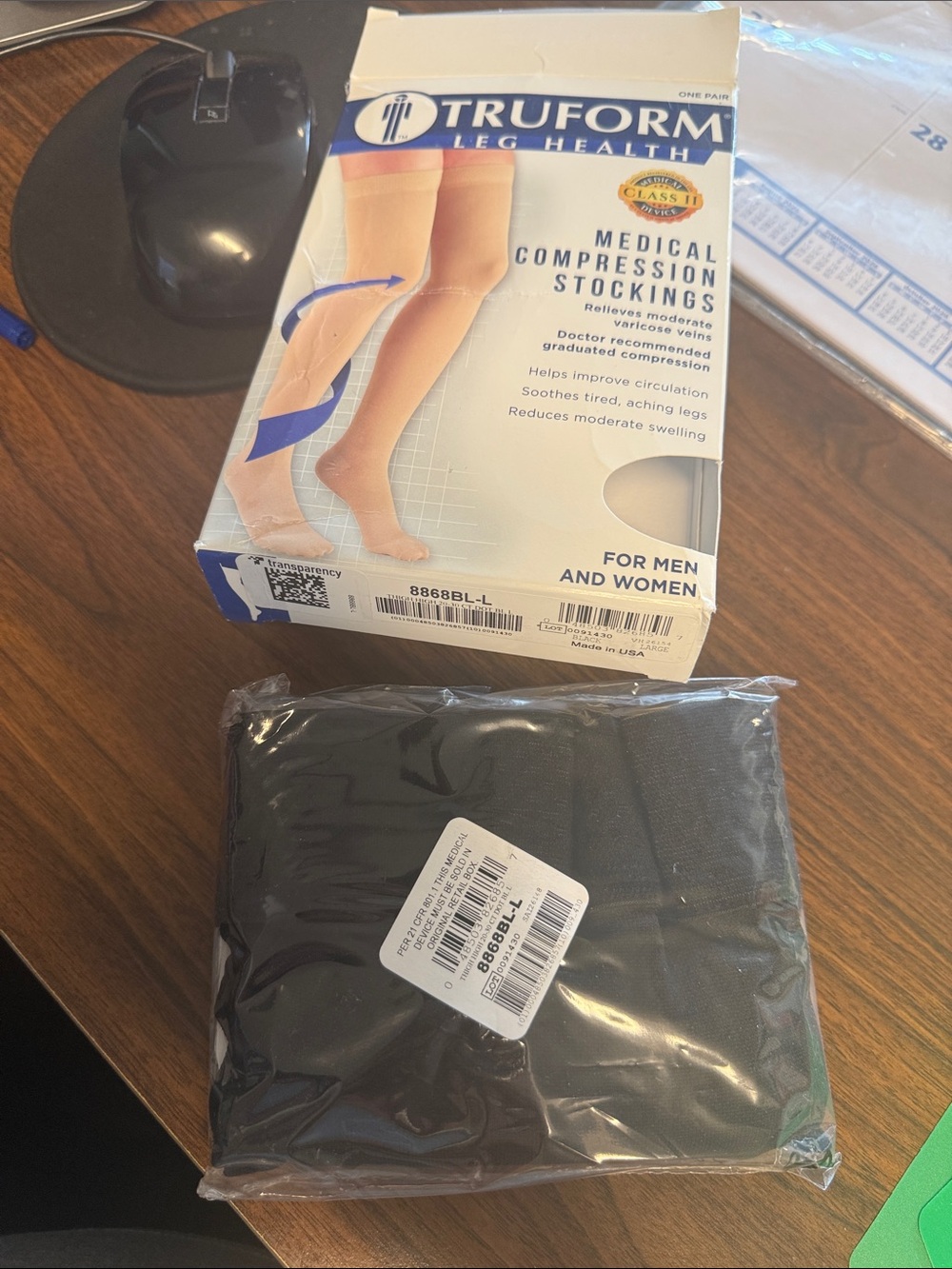 Truform Men’s or Women’s Medical Compression Stockings - Black